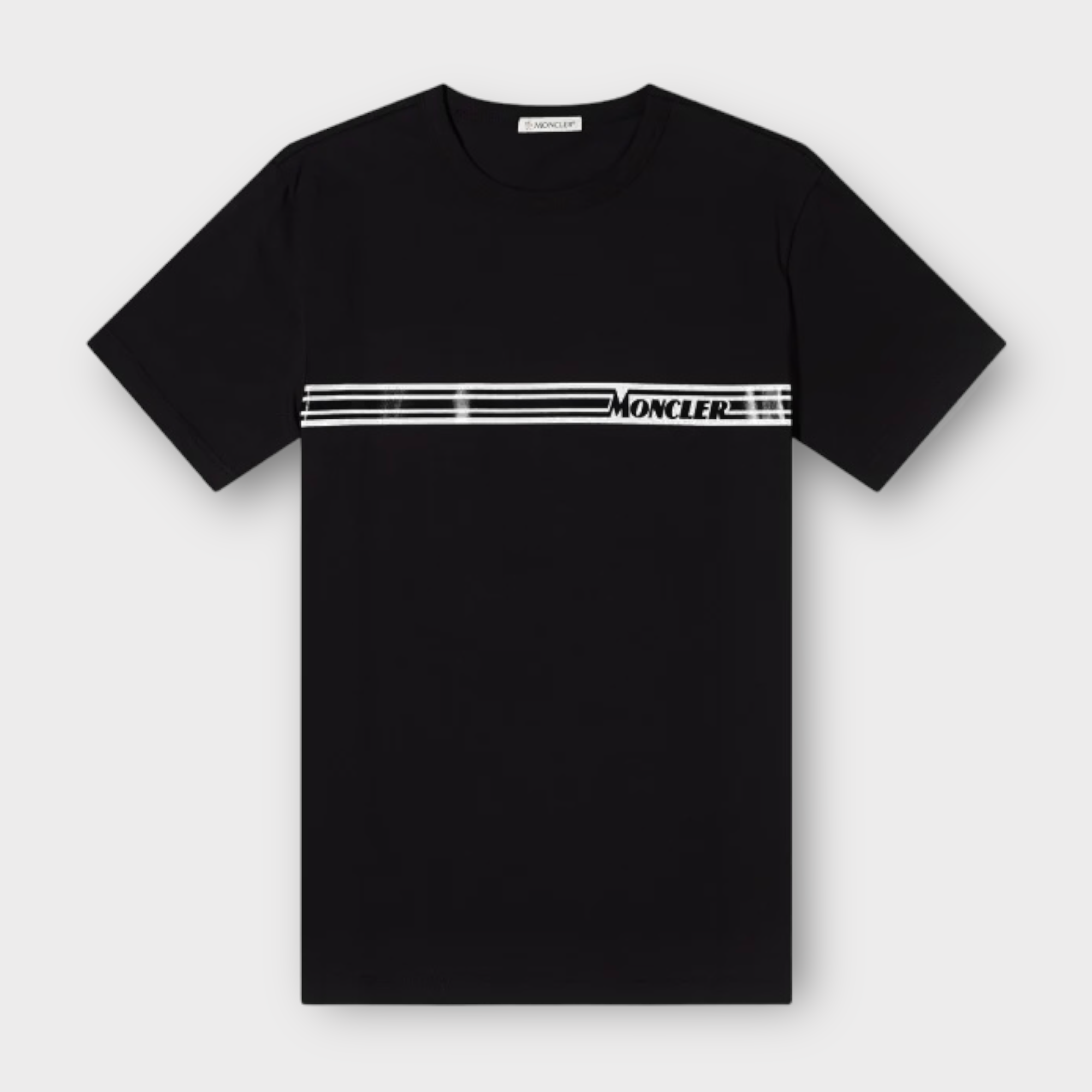 Moncler Logo Stripe T-Shirt - Size L (Fits M)