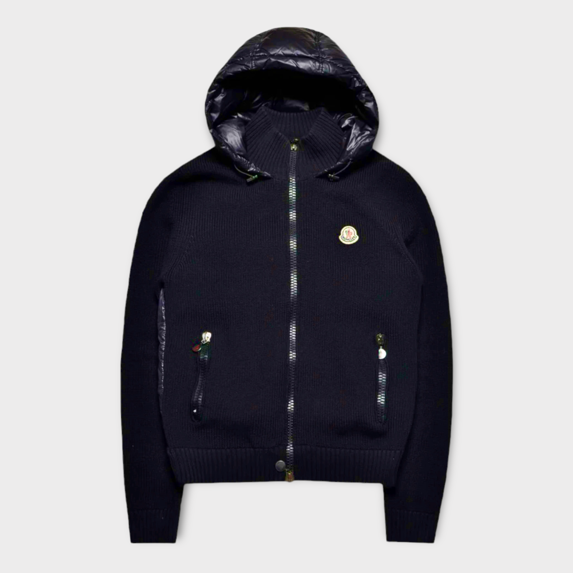 Moncler Hooded Down Cardigan - Size L