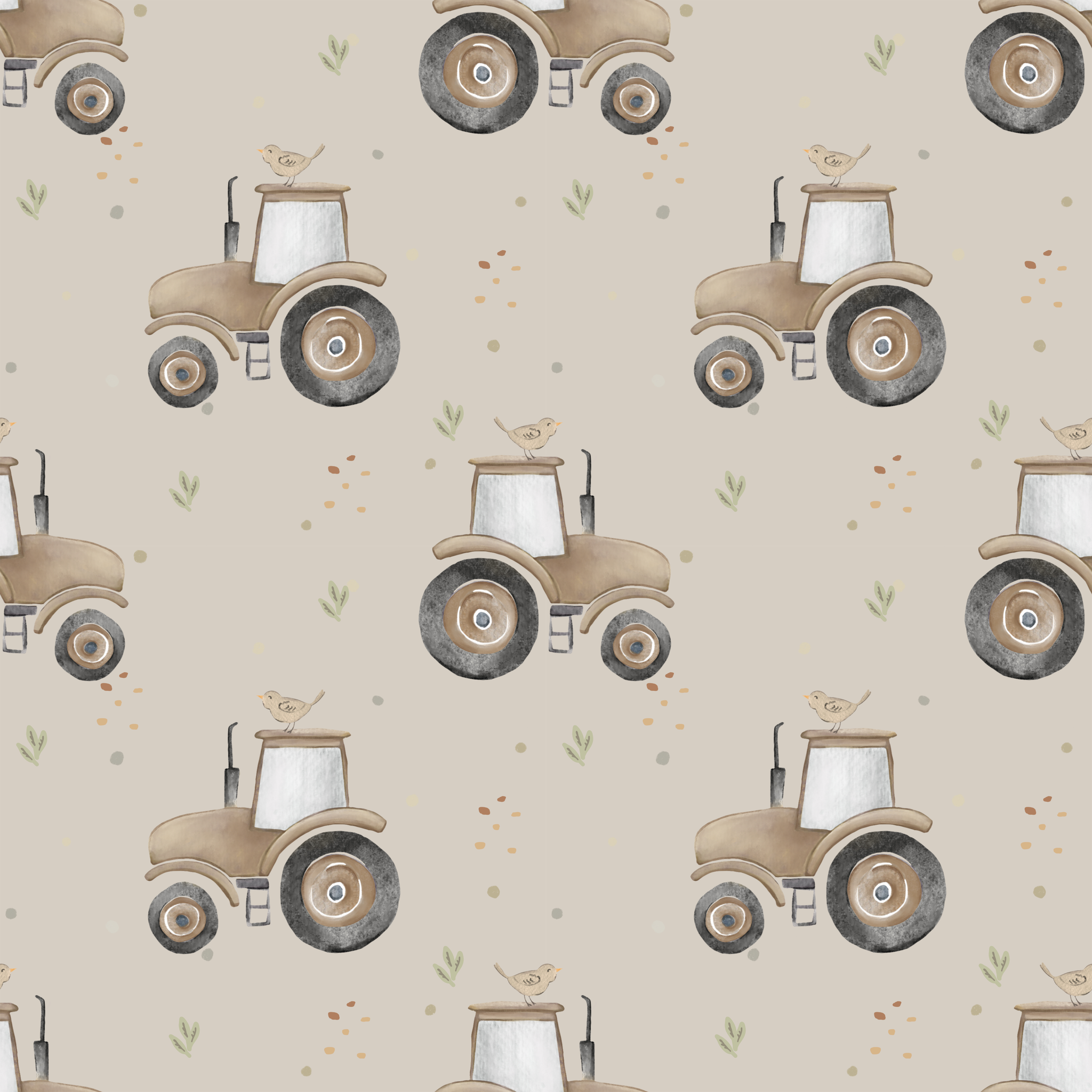 Traktor brun/beige French terry
