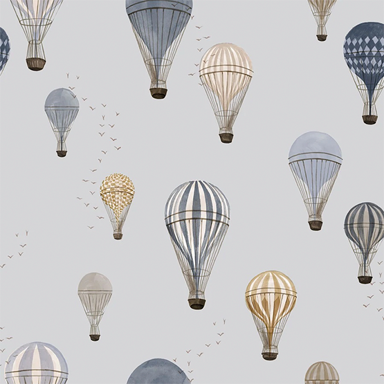 Hot air balloons sky French Terry
