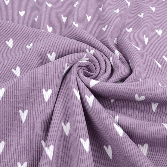 Hearts dusty lilac ribbjersey