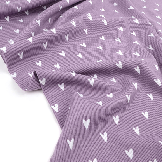 Hearts dusty lilac ribbjersey