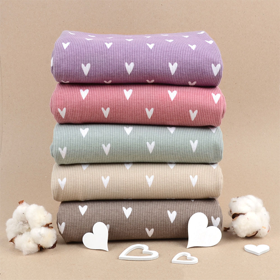 Hearts dusty lilac ribbjersey