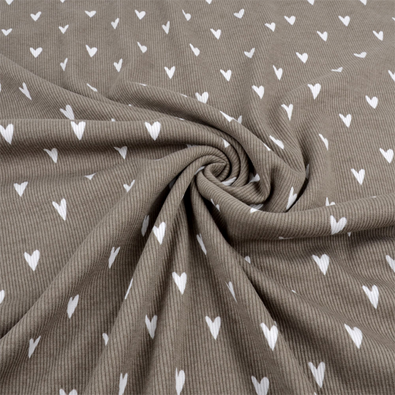 Hearts taupe ribbjersey