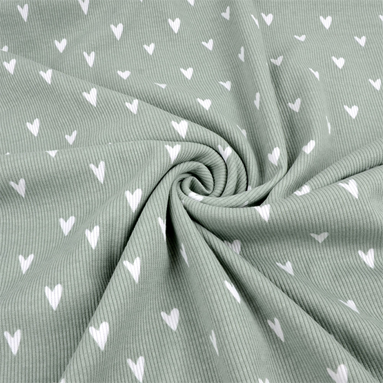 Hearts sage ribbjersey