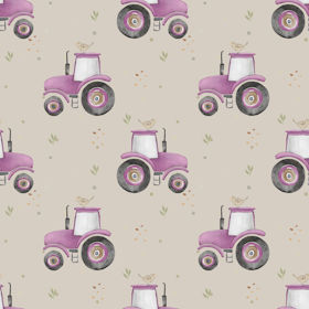 Traktor rosa/beige French terry
