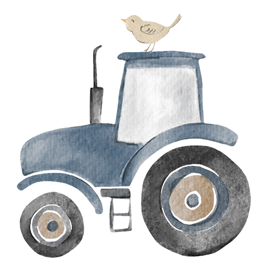 Traktor blå