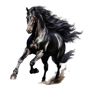 Galloperende hest sort
