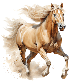 Galloperende hest lys brun