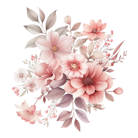 Bukett rosa/fersken
