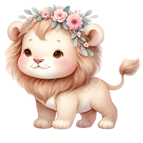 Løve med blomst