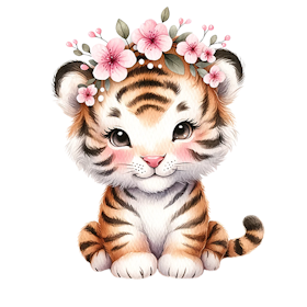 Tiger med blomst