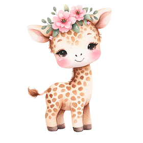 Giraff med blomst