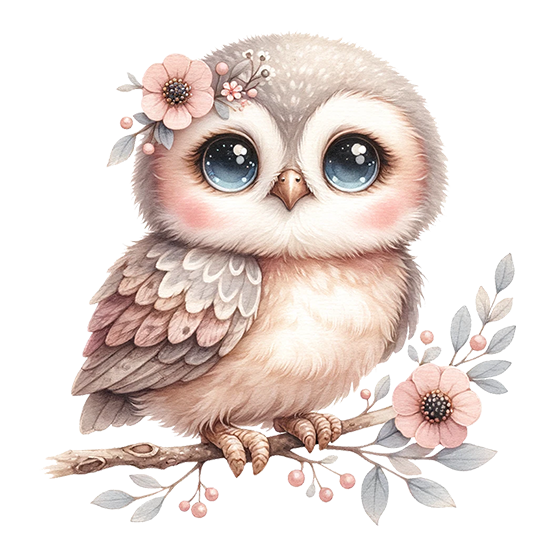 Boho owl rosa