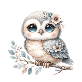 Boho owl blå