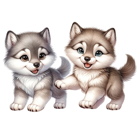 Baby wolf duo