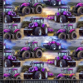 Traktorer i arbeid rosa/lilla jersey