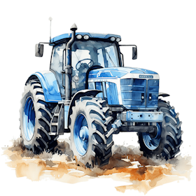 Tøff traktor blå