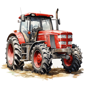 Tøff traktor rød