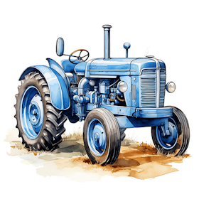 Norstalgisk traktor blå