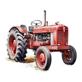 Nostalgisk traktor rød