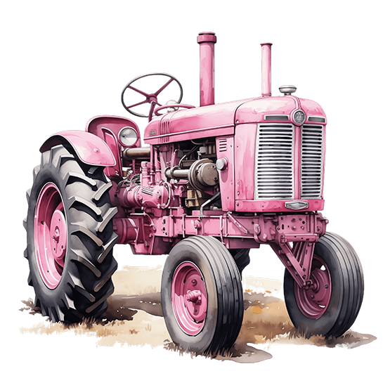 Nostalgisk traktor rosa