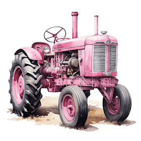 Nostalgisk traktor rosa