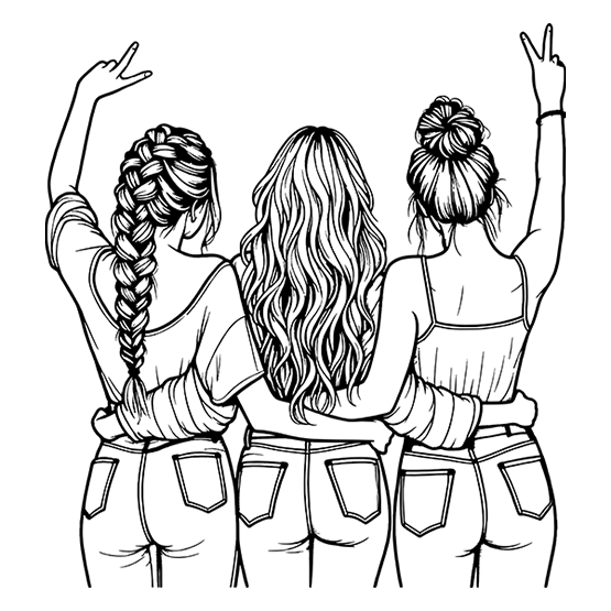 Best friends trio