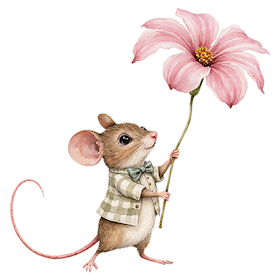 Mus med blomster 2
