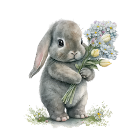 Bunnies with flowers 2