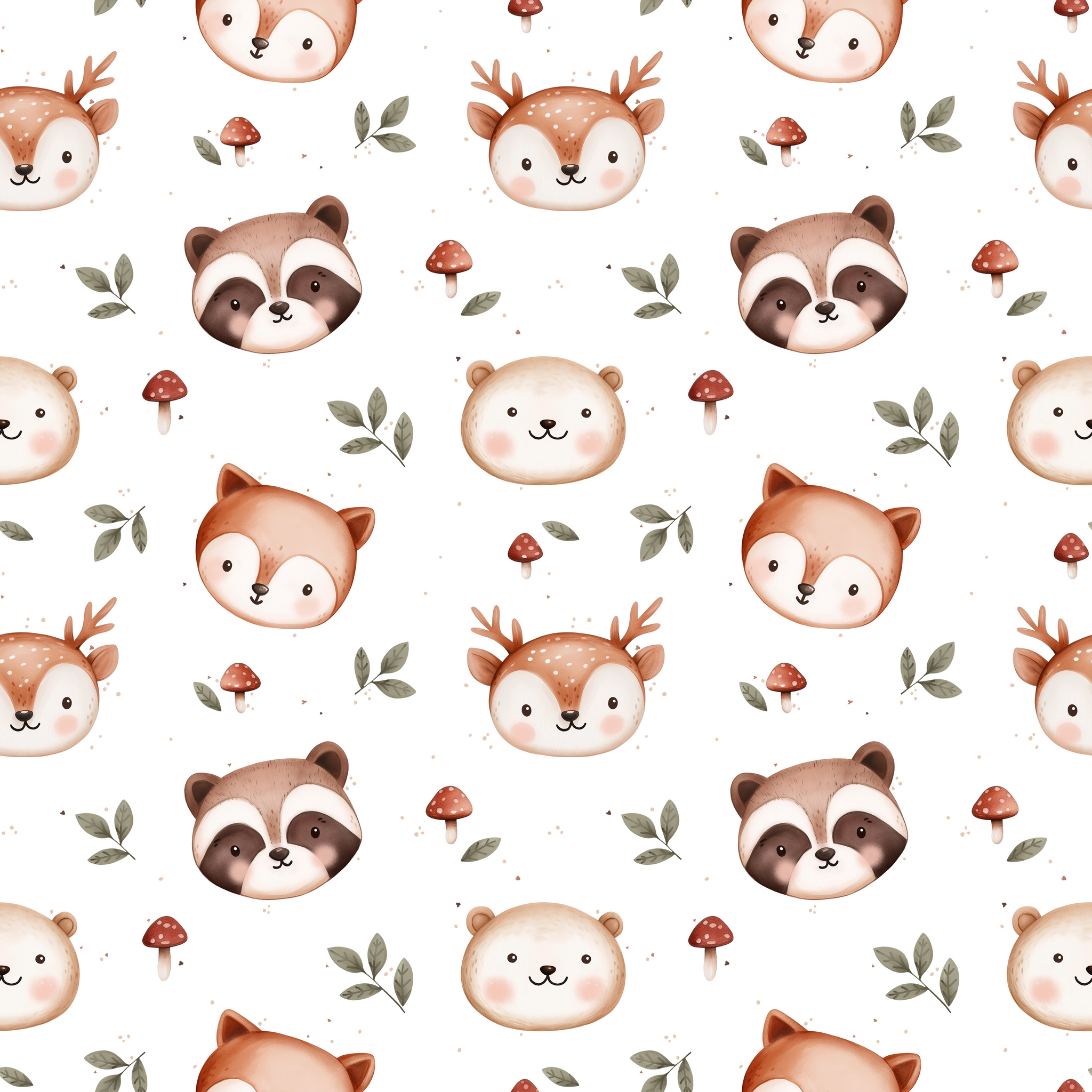 Woodland animals uregelmessig ribbjersey