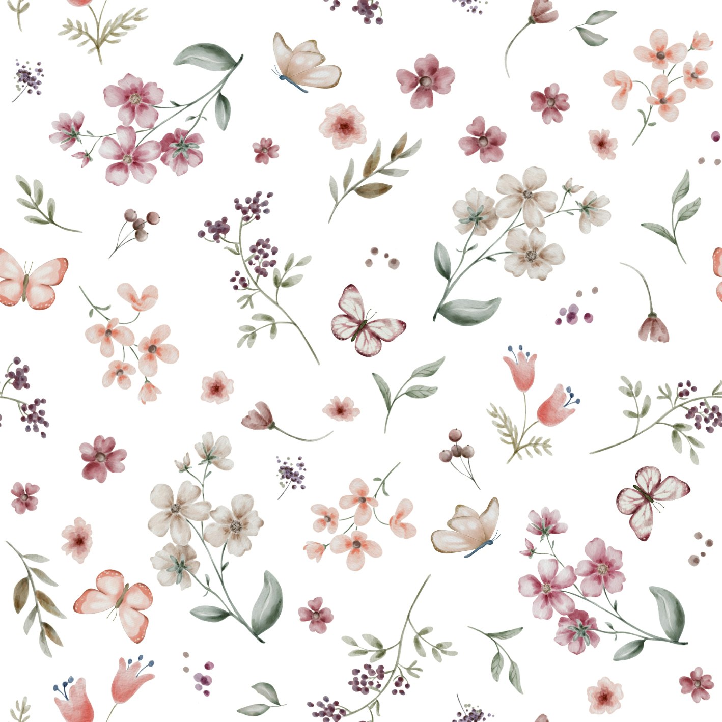 Floral Tiril white uregelmessig ribbjersey