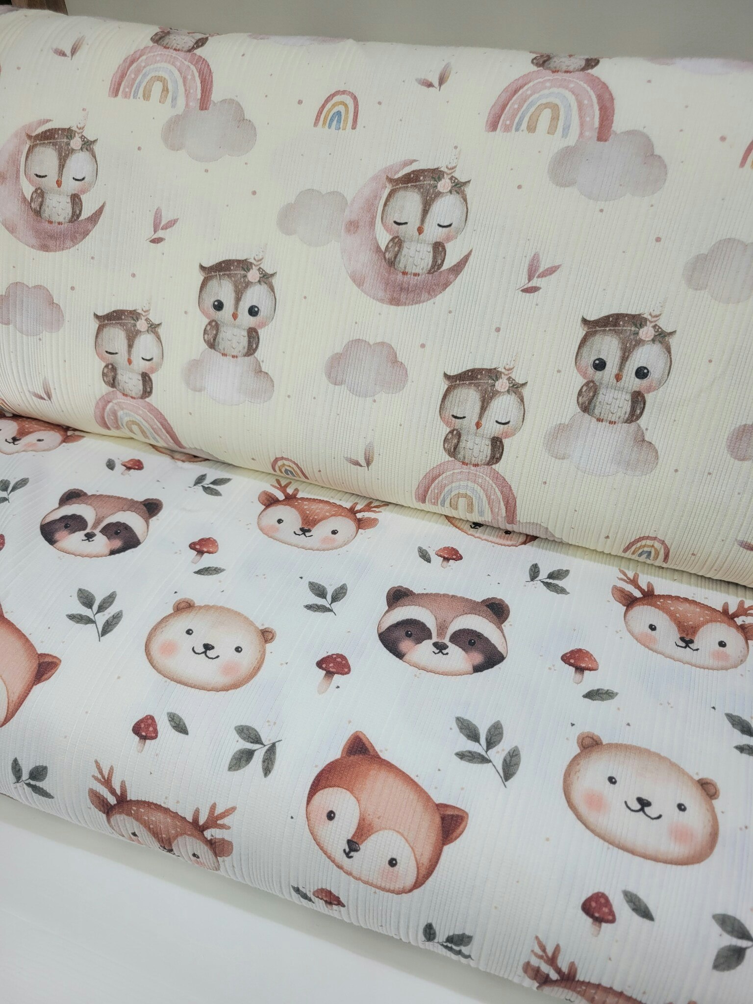 Woodland animals uregelmessig ribbjersey