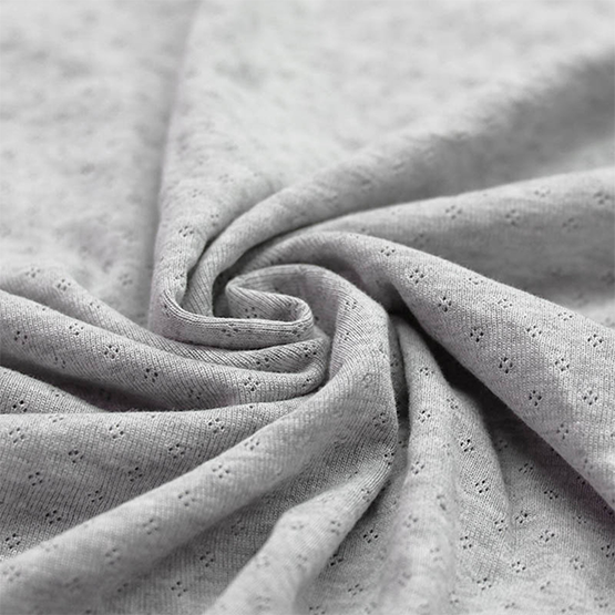 Light grey melange pointelle
