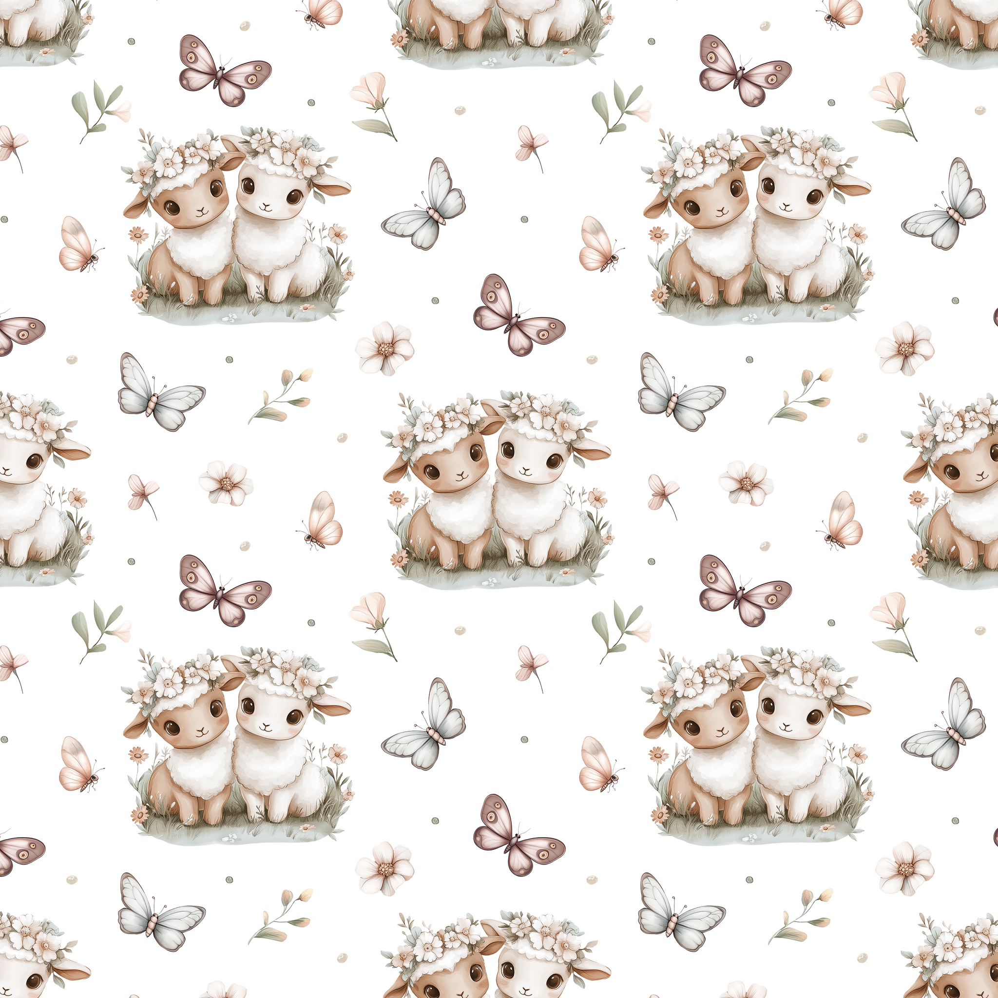 Baby lambs with butterflies jersey