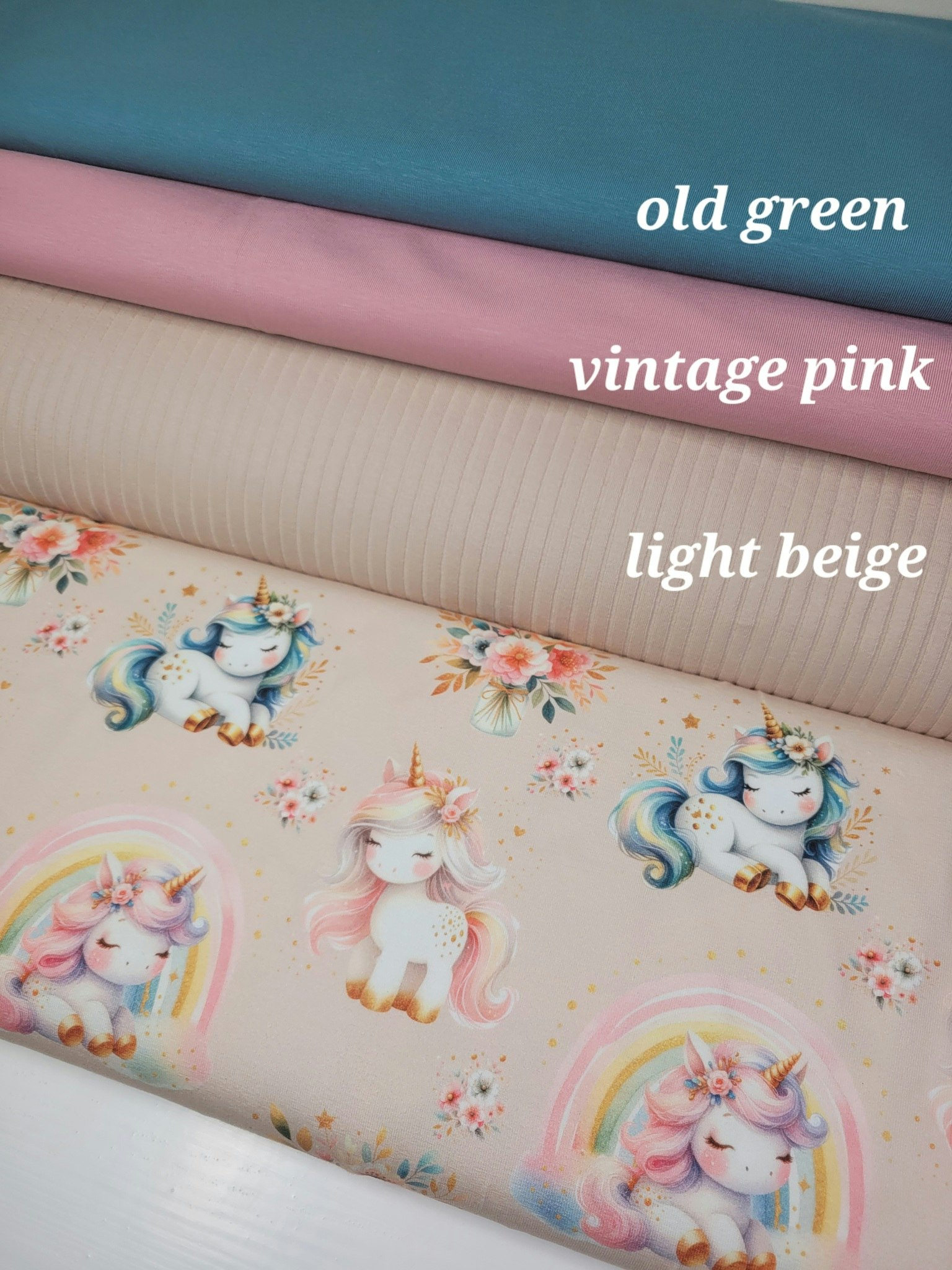 Pastel enhjørning beige jersey
