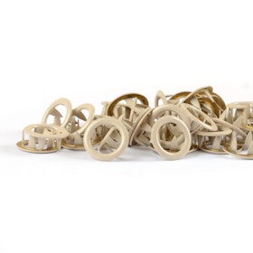 Soft beige metalltrykknapp Tygdrømmar - 10 stk