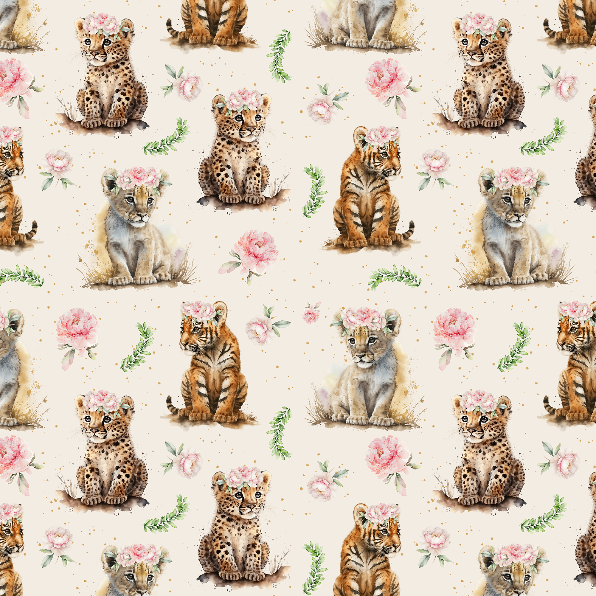 Floral jungle regelmessig ribbjersey
