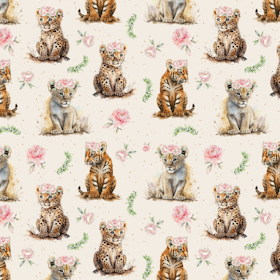 Floral jungle regelmessig ribbjersey