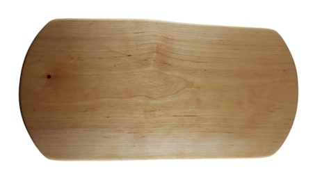 Björkskärbräda med naturliga kanter och svängda kortsidor 36x20 cm