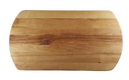 Stavlimmad skärbräda i björk med svängda kortsidor 35x19 cm