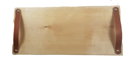 Björkskärbräda med läderhandtag 45x19 cm