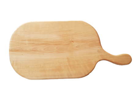 Unik homogen svängd björkskärbräda med handtag 54x26 cm