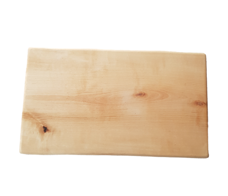 Naturlig skärbräda i björk med avfasade kortsidor 46x27 cm