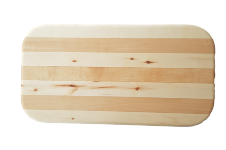 Stor randig skärbräda av björk och asp 55x29 cm