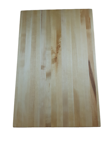 Stavlimmad björkskärbräda med vinklade kanter 43x29 cm