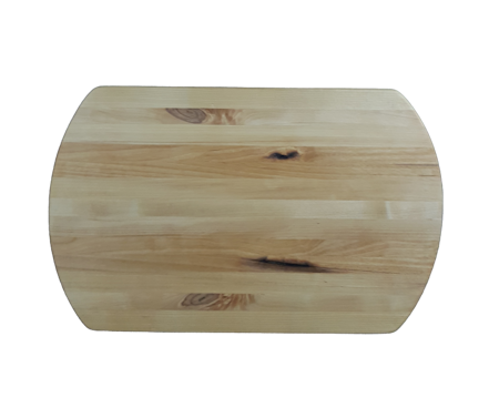 Stavlimmad björkskärbräda med svängda kortsidor 40x25 cm