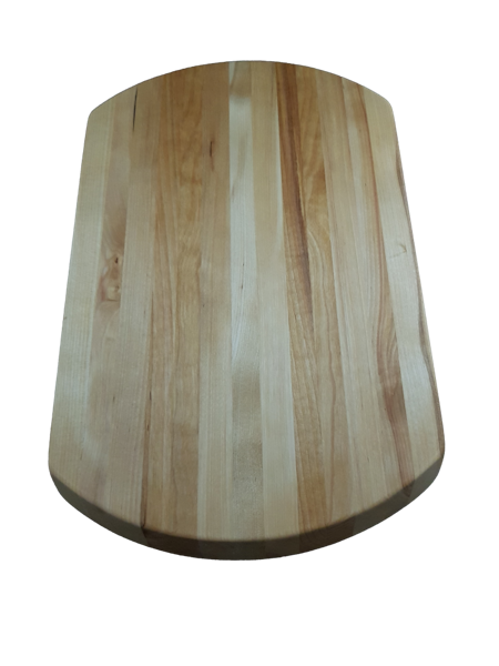 Stavlimmad björkskärbräda med svängda kortsidor 40x25 cm