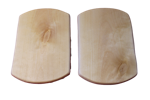 Två smörgåsbrickor av björk ca 22x15 cm
