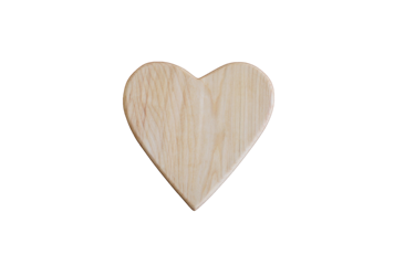 Vackert hjärtformad smörgåsbricka av björk 19x19 cm